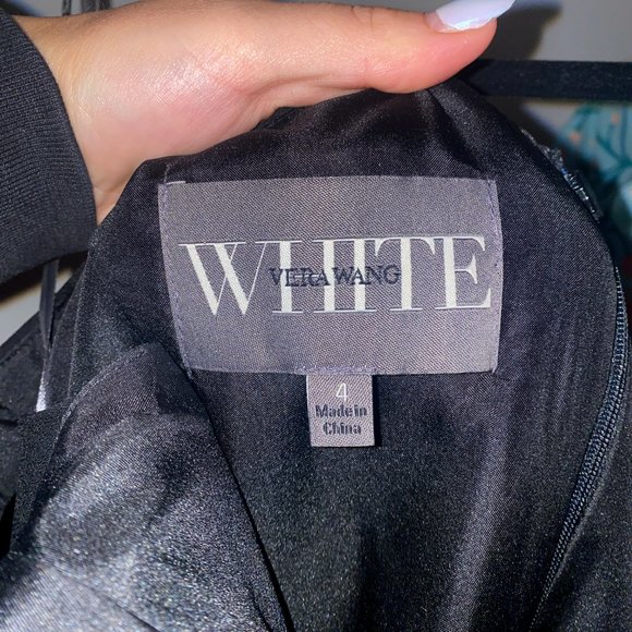 WHITE by Vera Wang One Shoulder Bridesmaid Dress in EBONY BLACK - Picture 3 of 4